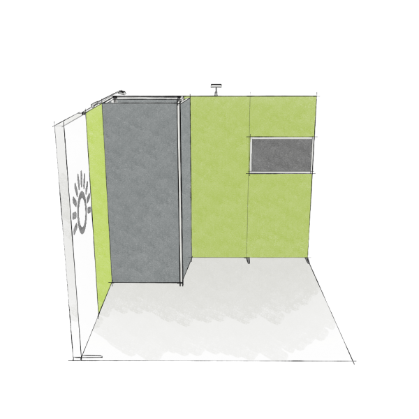 Panoramic-Messestand mit Leuchtmodul 9 qm