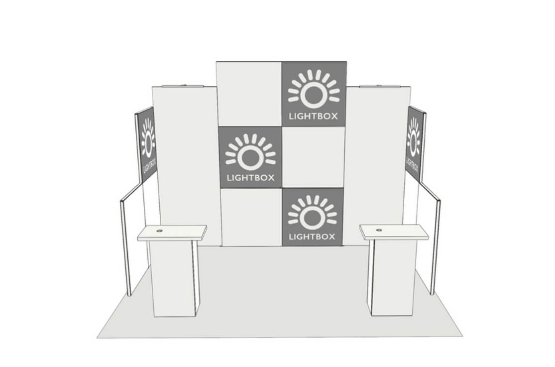 Modularer Messestand PANORAMIC + Leuchtmodulen
