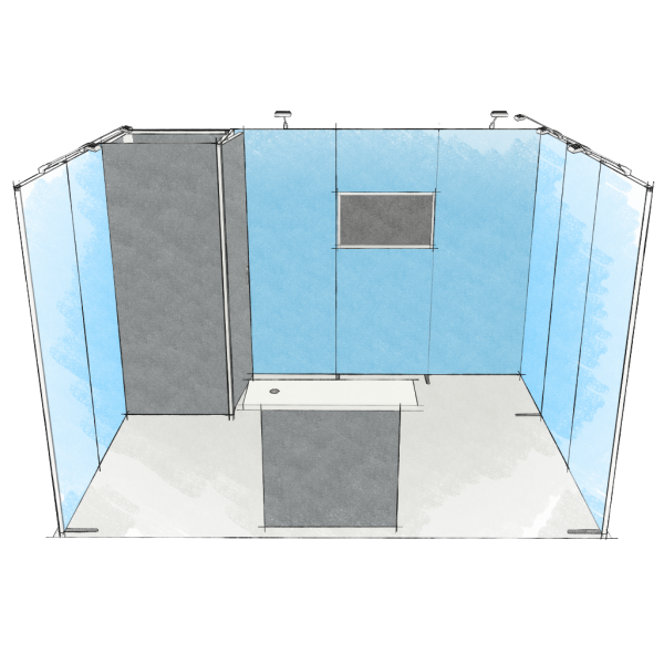Panoramic-Messestand 12 qm mit Stauraummodul