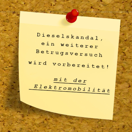 Foto: Ein weitererBetrugsversuch wird vorbereitet -mit der Elektromobilität! Ein weitererBetrugsversuch wird vorbereitet -mit der Elektromobilität! (Quelle: Dirk Wouters auf Pixabay)