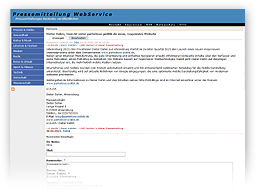 Webscreenshot der Seite PRESSEMITTEILUNGEN WEBSERVICE - Dieter Dahm, launcht unter parteilose-politik.de neue, responsive Website