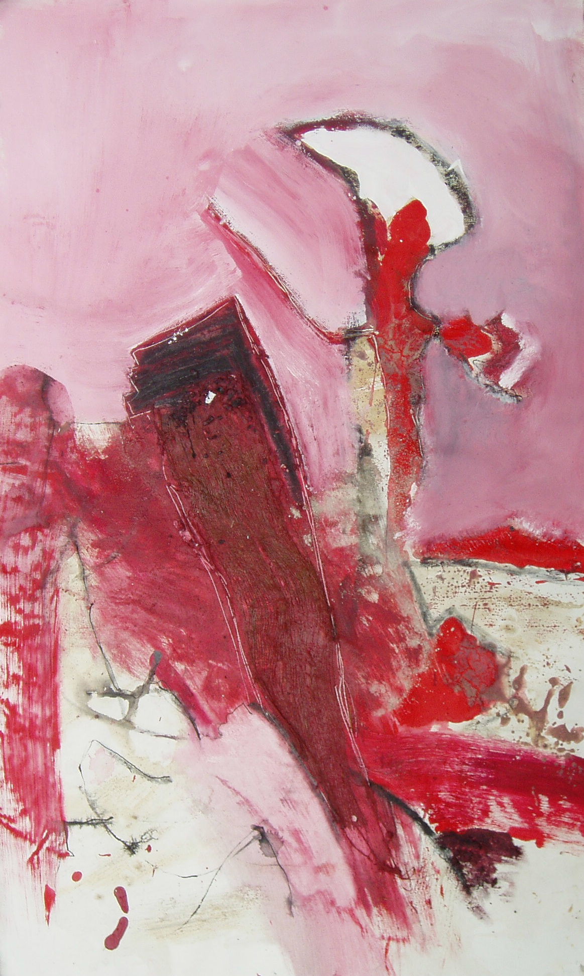 Lady in red, 2008, 60x100cm, Mischtechnik / Leinwand