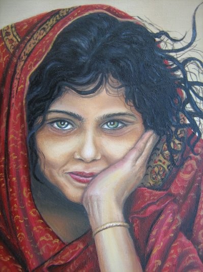 Huile fille indienne