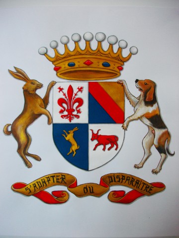 Enluminure blason de famille création 40x50cm