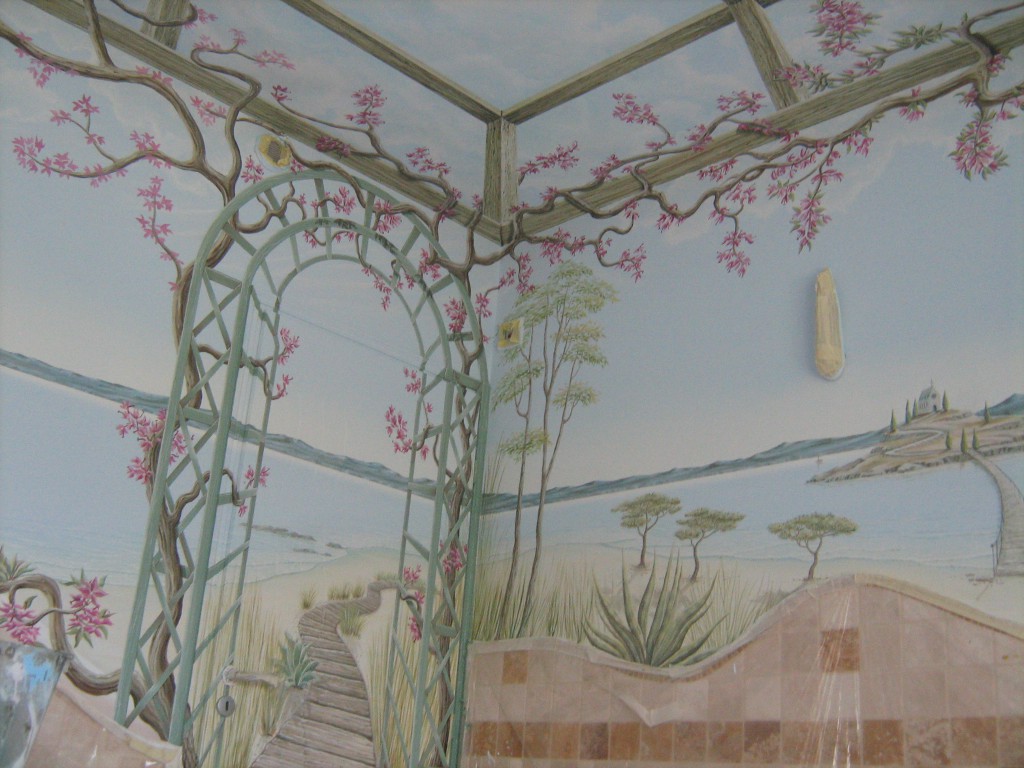 Fresque salle de bain jacuzzi murs et plafond