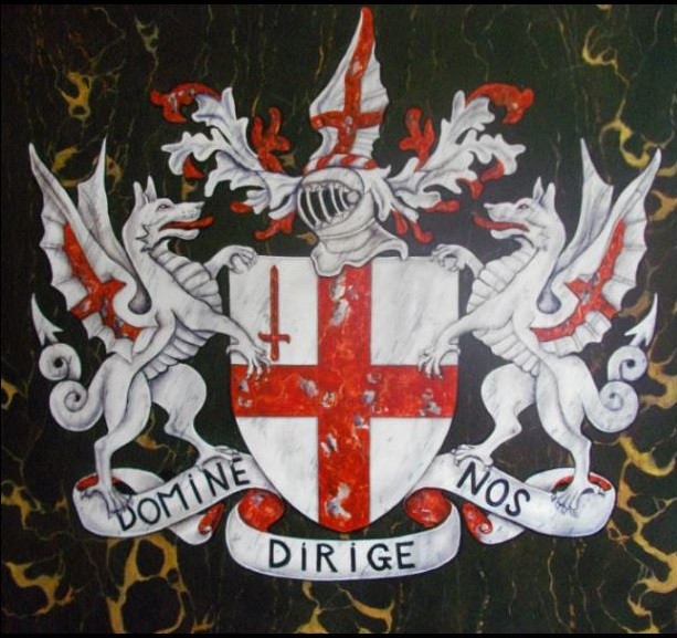 Marquéterie Faux marbres - Armoiries de Londres