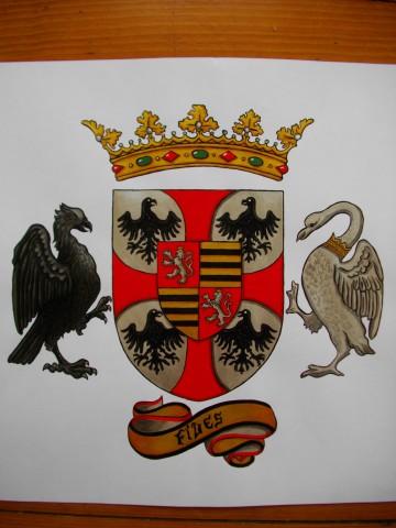 Enluminure blason de famille 40x40cm