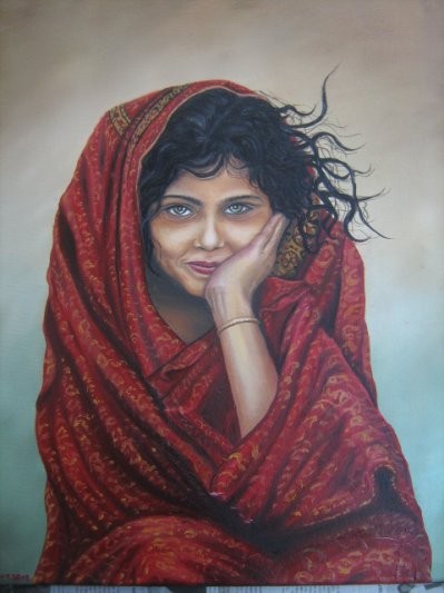 Huile fille indienne