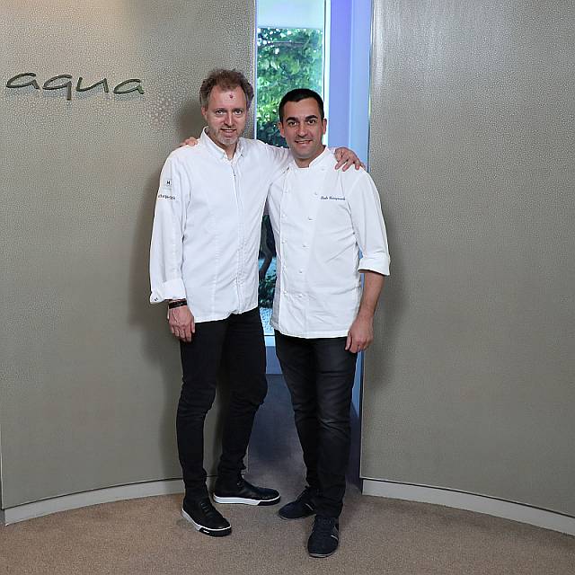 Paolo Casagrande und Sven Elverfeld im Restaurant Aqua im The Ritz-Carlton, Wolfsburg Foto: Leitzke, Matthias