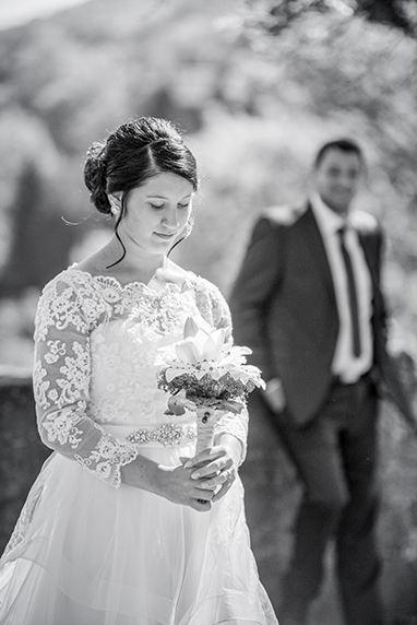 Hochzeit mit Braut im Vordergrund