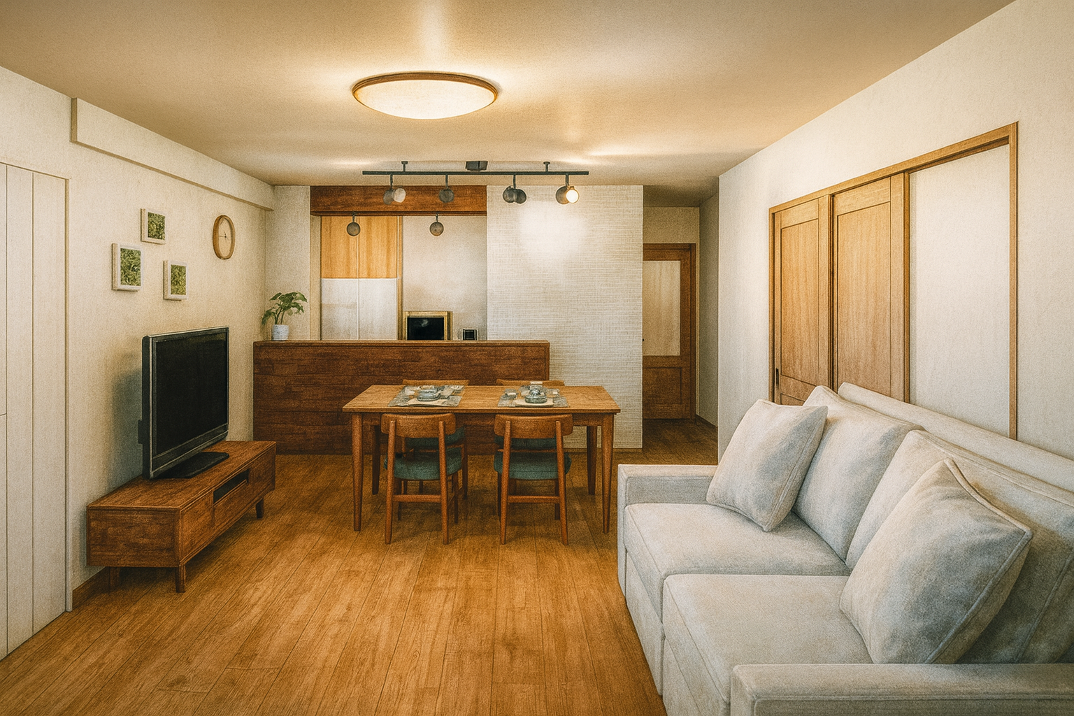 造作収納～木目の違い