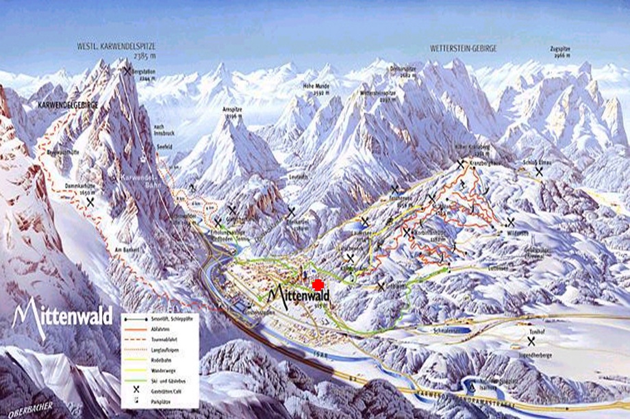 Karwendel, Kranzberg, and Wetterstein at wintertime