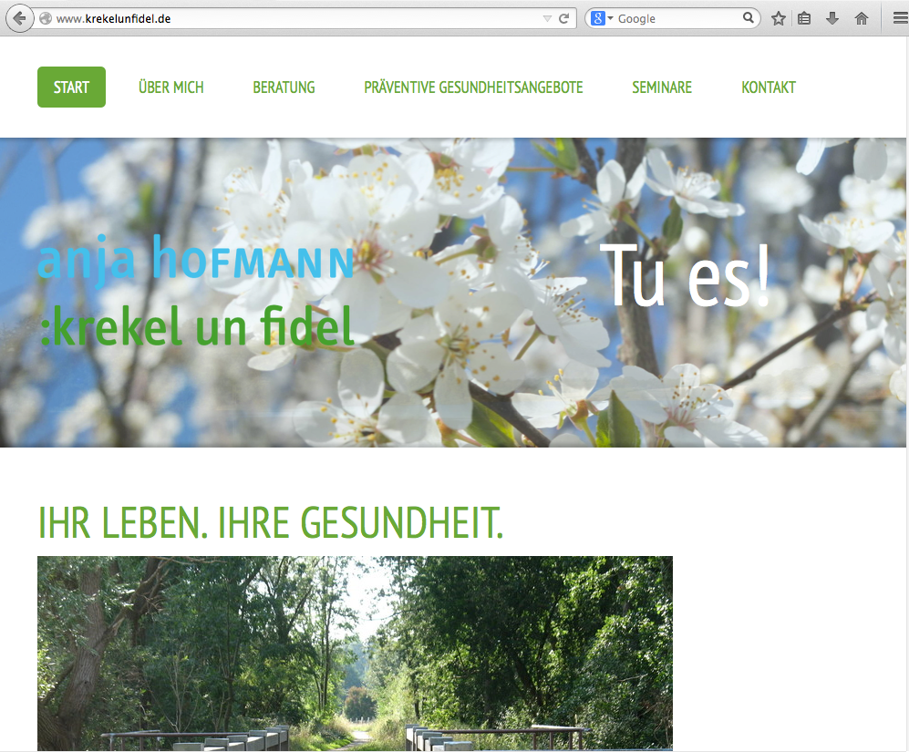 Freiberufler-Website für Anja Hofmann :krekel un fidel