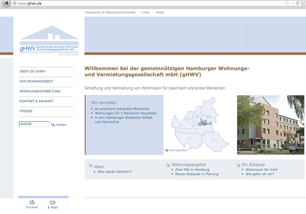 Unternehmens-Website für gHWV GmbH