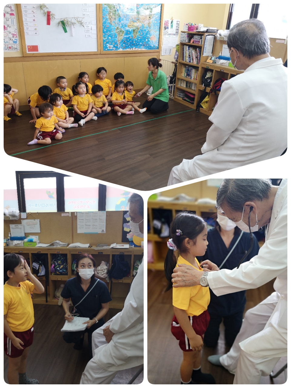 Doctor being attentive to the children 