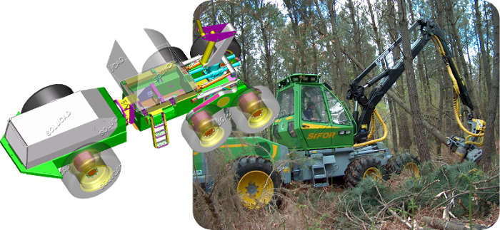 Véhicules spéciaux - Machine d'abattage forestier