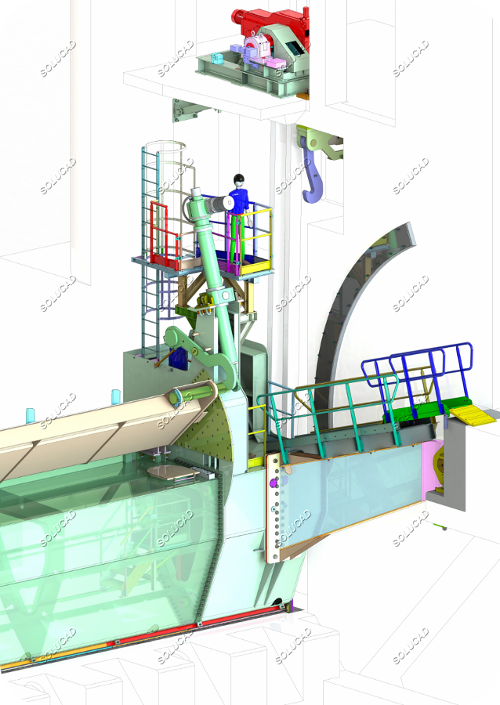 Vanne secteur à clapet de surverse - CAO 3D 