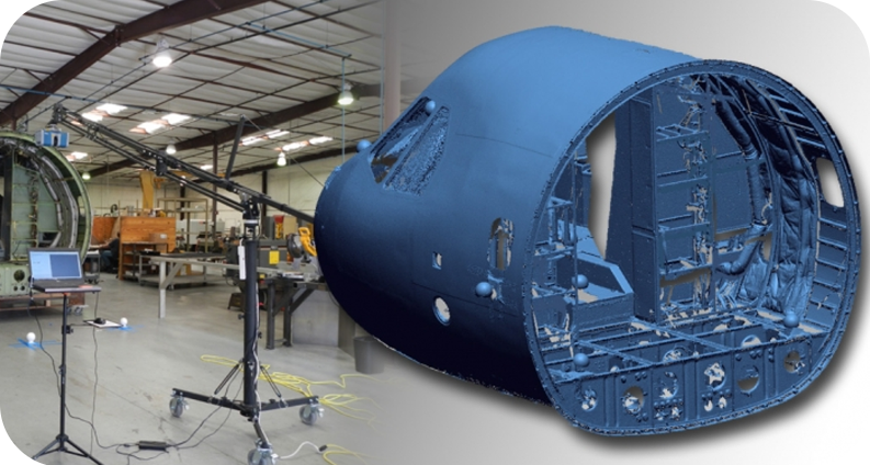 Relevés laser 3D cockpit avion