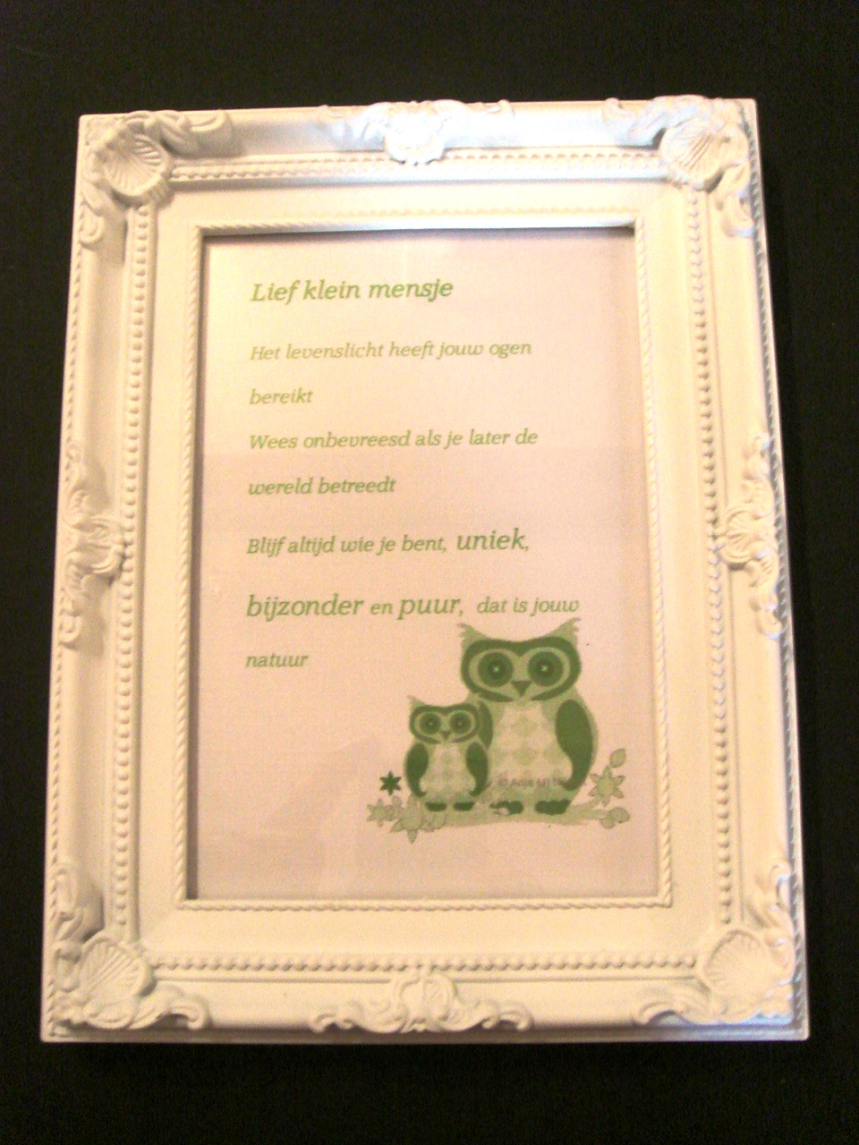 Gedicht baby in lijst € 9,95