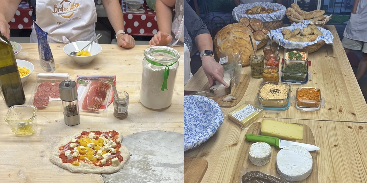 Pizza und Jause
