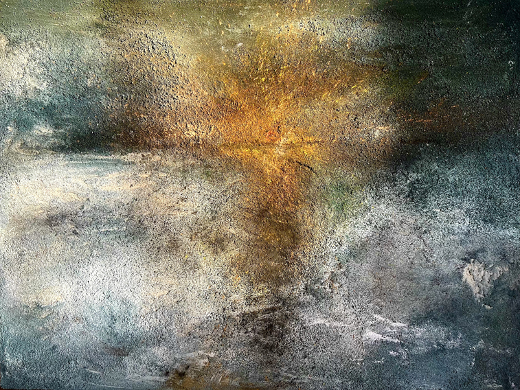 "Aufbruch" 2022     120x160 Acrylfarbe mit Sand auf Leinwand