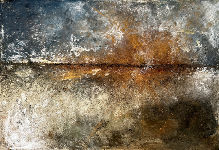 "Abschied" 2021     100 x 150 Acrylfarbe mit Sand auf Leinwand