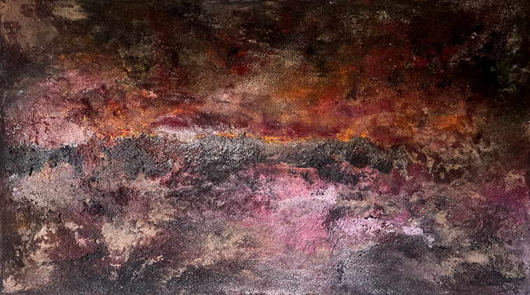 "REIHE ´VISION´ 5" 2023     100 x 180 Acrylfarbe mit Sand auf Leinwand