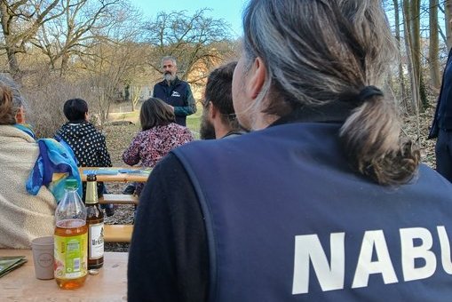 Einweihung Inselteich Heynitz: NABU-Mitarbeiter Andreas Hurtig, 13.032026, Foto: Eike von Watzdorf