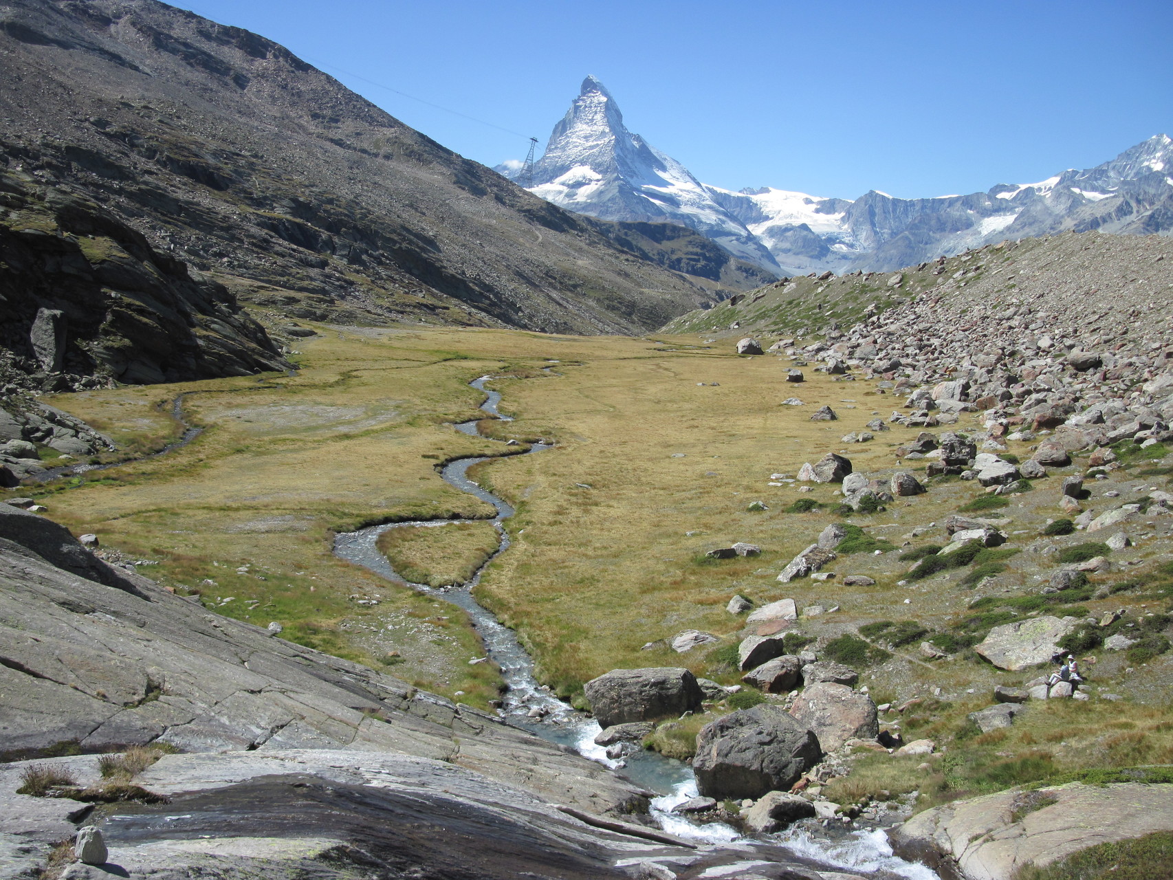 Blick vom verlorenen Tal zum Matterhorn