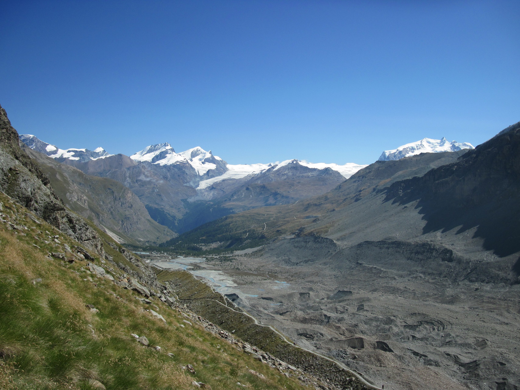 Blick auf die Resten vom Zmuttgletscher