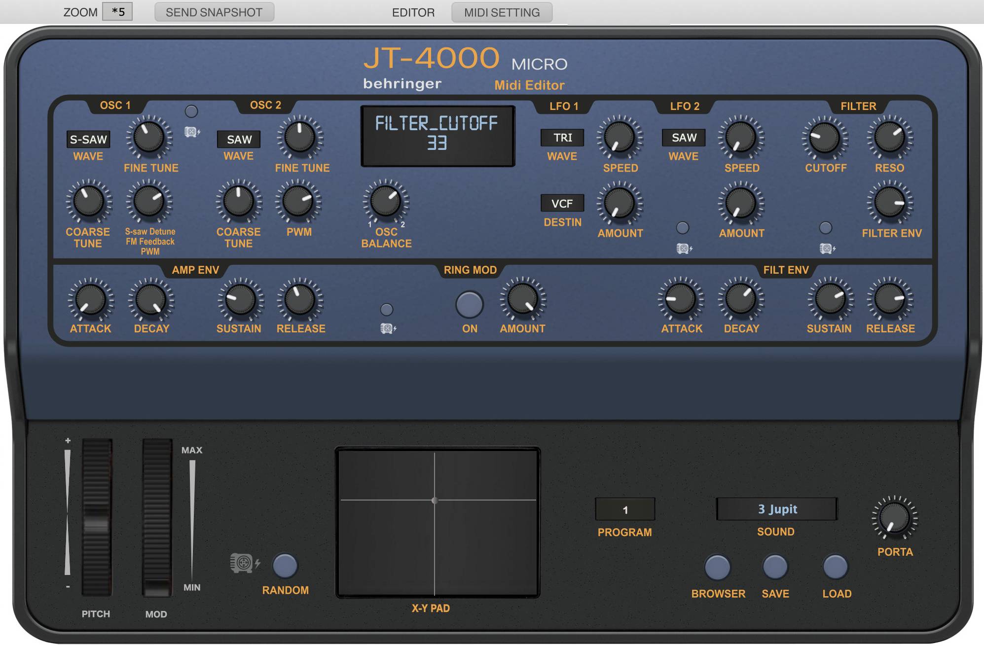 Behringer JT-4000 Editor and Soundbank - Behringer JT-4000