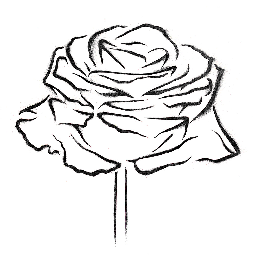 kostenlose ROSEN STENCIL / SCHABLONEN VORLAGE zum runterladen und selberschneiden für deine Stencil Art, Street Art, Urban Art und Graffiti Projekte.