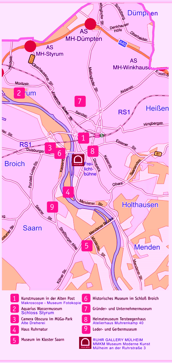 Wir sind in der "kleinen" Ruhrstraße 3 am rechten Ruhrufer - ÖPNV-Haltestelle: STADTMITTE