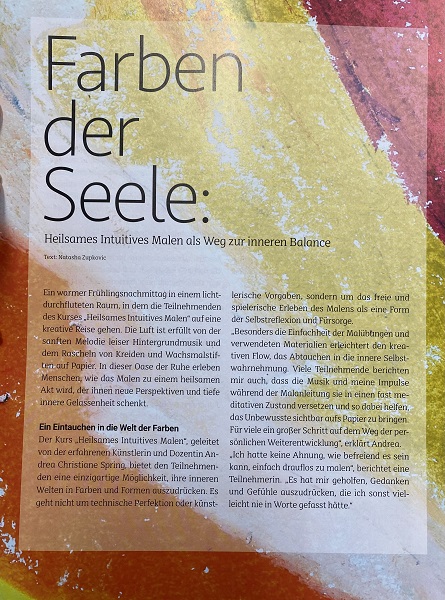 Artikel "Farben der Seele" zum Heilsamen Intuitiven Malen