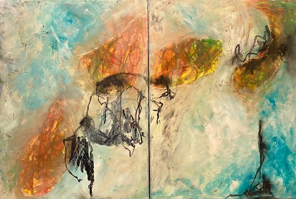 Die Unzertrennlichen - Hauptwerk der Mixed Media Serie "Lyrische Landschaften"