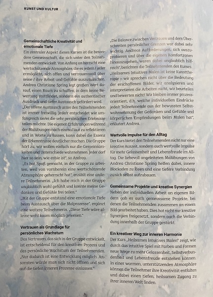 Interview mit Teilnehmerinnen und Kursleiterin Andrea Christiane Spring