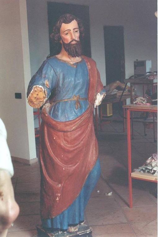 statua di S. Andrea Apostolo prima del restauro