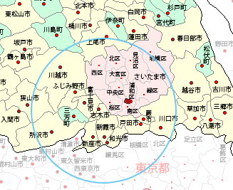 地図 さいたま市 志木市 朝霞市 和光市 新座市 富士見市 ふじみ野市 三芳町 戸田市 蕨市 川越市 所沢市 川口市 上尾市 東京都 練馬区 板橋区 清瀬市 東久留米市 西東京市