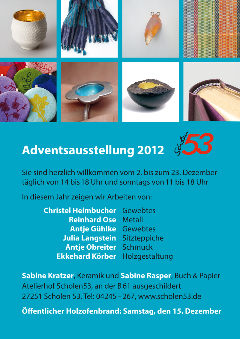 Plakat der Adventsausstellung 2012 in Scholen