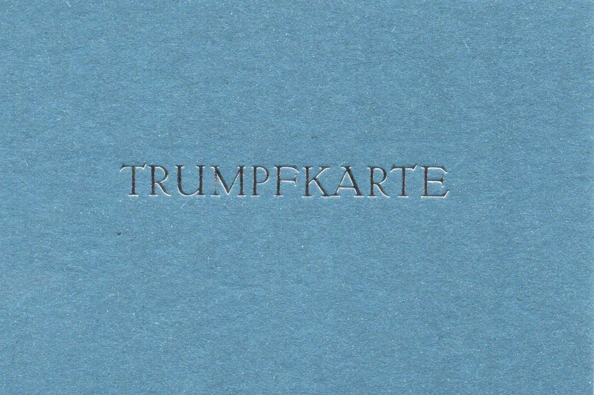 Trumpfkarte blau 3 Euro