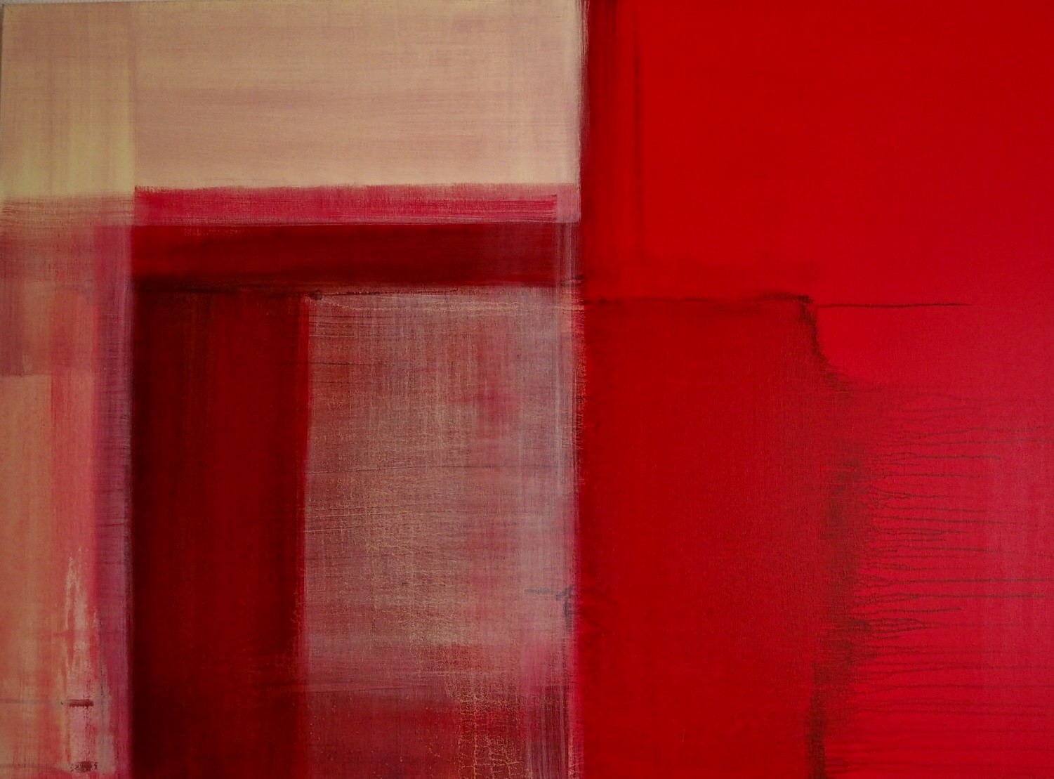 Kirschrot - Sahnezart  |  100 x 150  |  Acryl auf Leinwand  |  2014