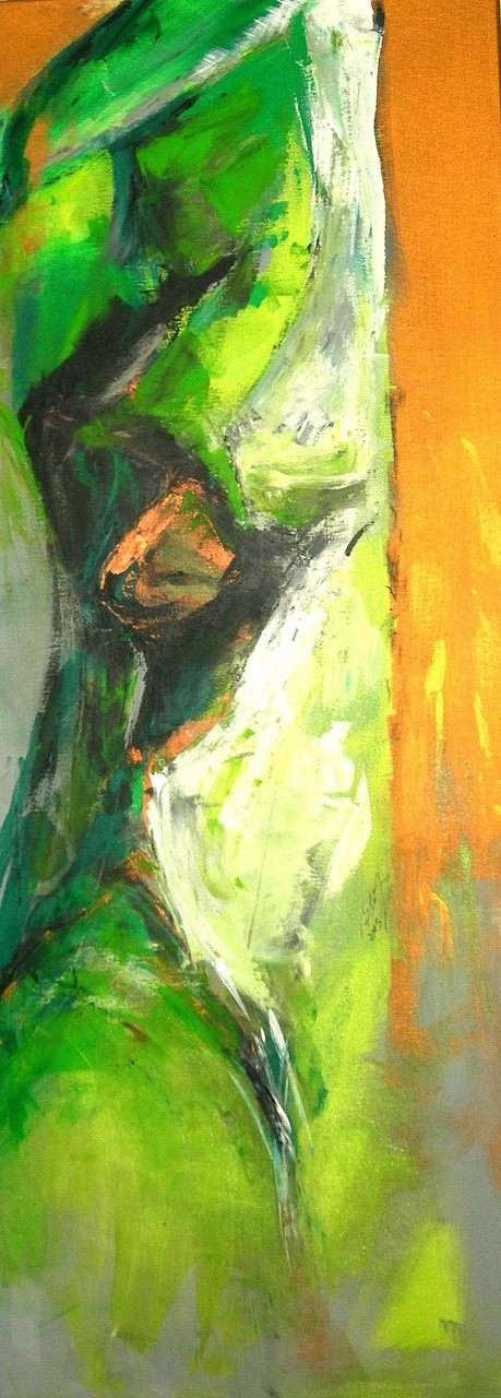 Grüne Dame  |  140 x 60  |  Acryl auf Leinwand  |  2005