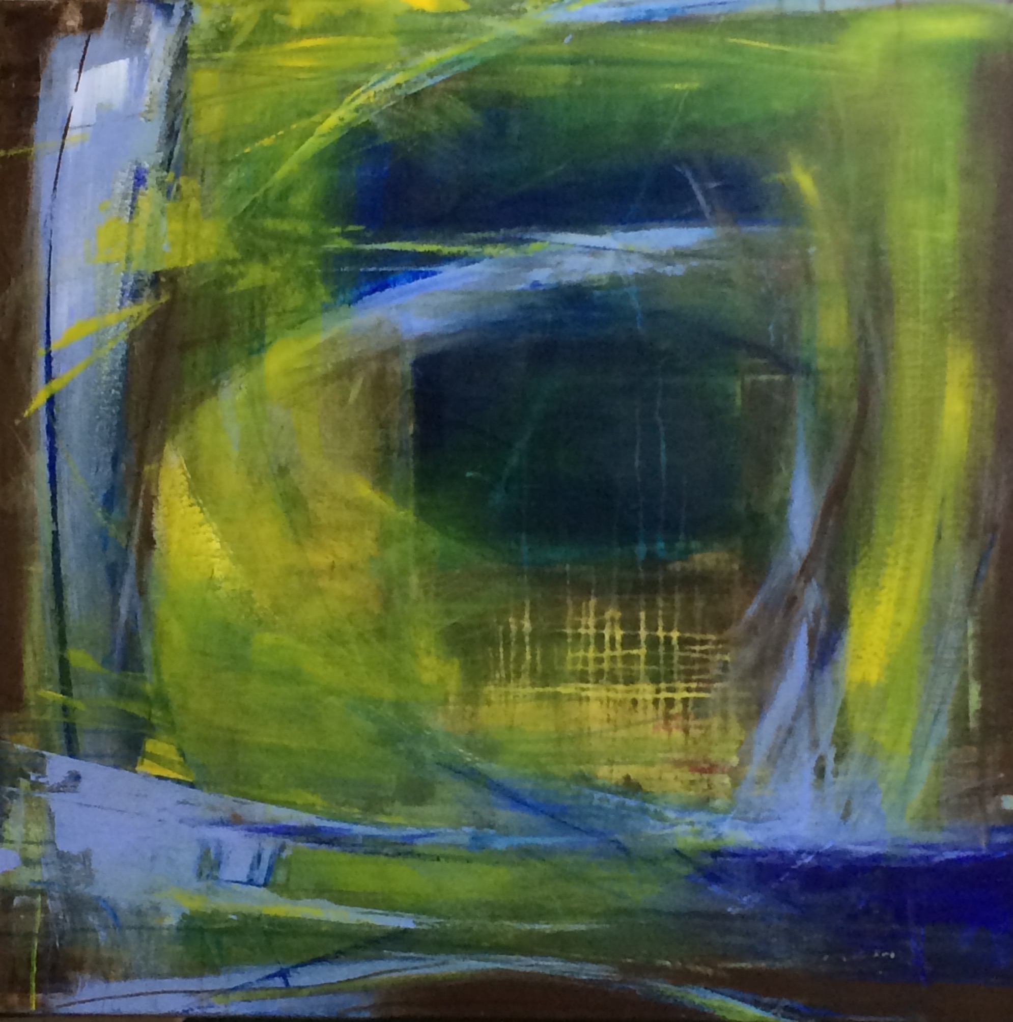 Exkursion  |  100 x 100  |  Acryl, Raisin auf Leinwand  |  2017