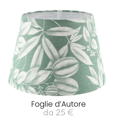 Paralume in tessuto fantasia foglie
