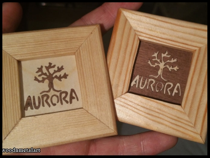 WoodnMetalART Scrollsaw Holzbild Baum Aurora