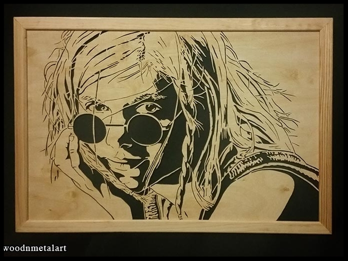 WoodnMetalART Scrollsaw Holzportrait Aurora