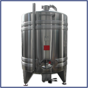 Cylindrical stainless steel tank