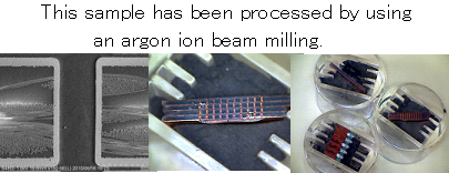 Sample images of Ar ion milling
