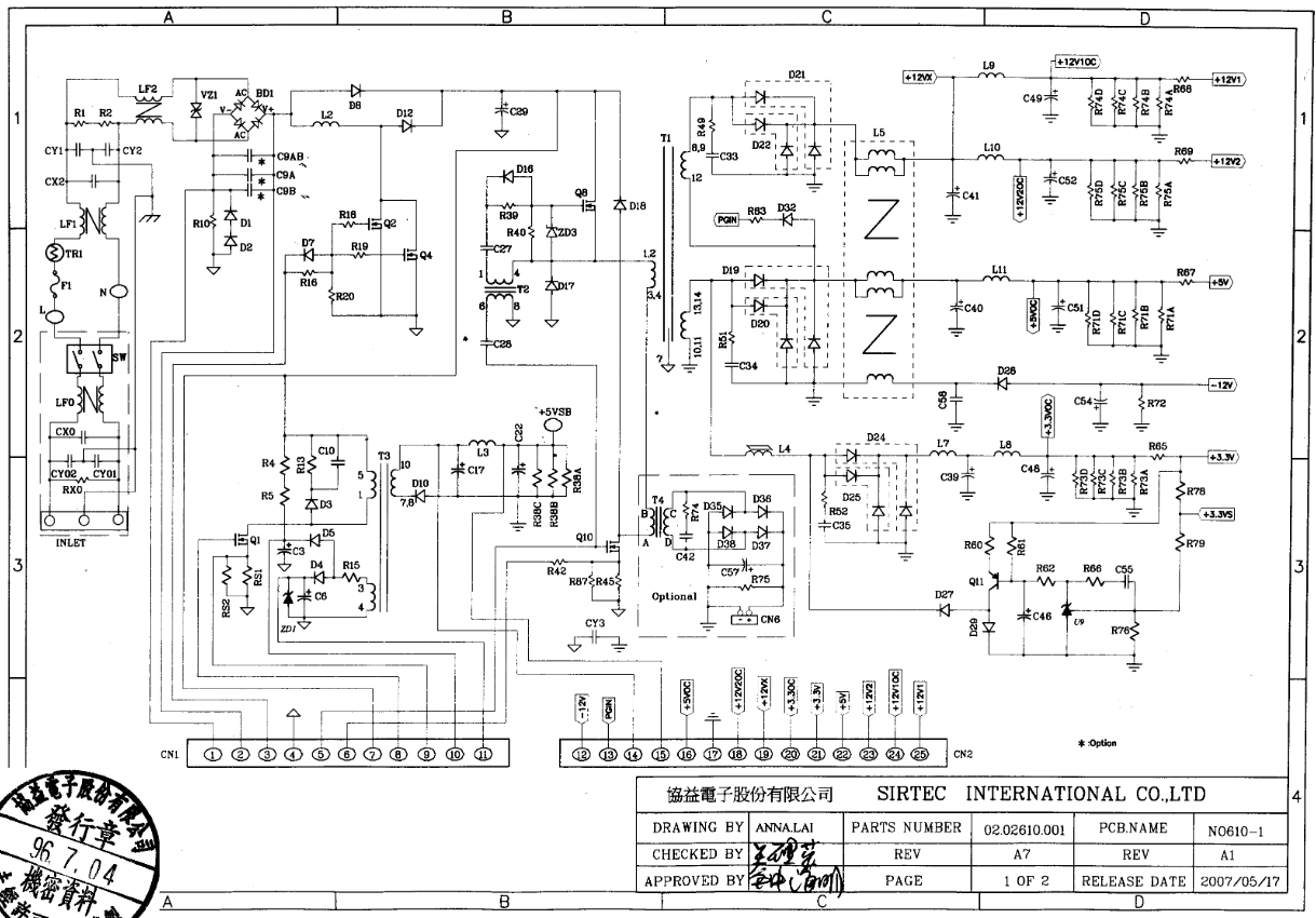 Chieftec PSU Schematic Diagram - Schematic Diagram