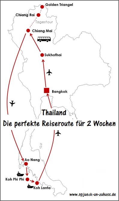 Reiseroute Thailand 2 Wochen